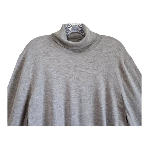 SAKS FIFTH AVENUE Women L Cashmere Sweater Beige Turtleneck Lightweight Base 42" - Picture 2 of 9
